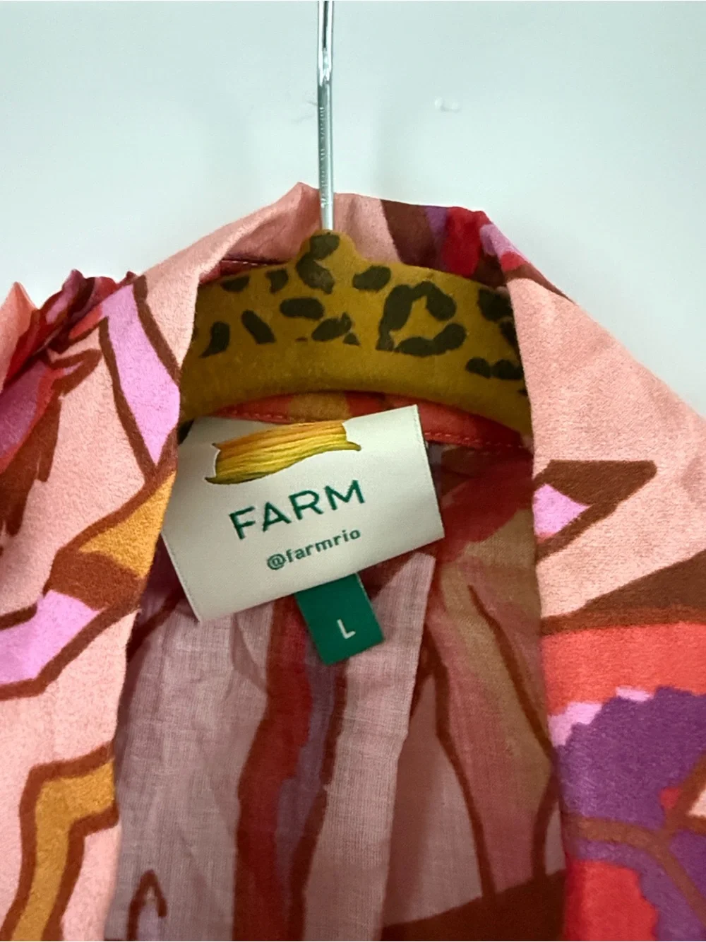 FARM Rio Pink Multi Horse-Print Ruffled Tie-Neck Blouse - Picture 2 of 4